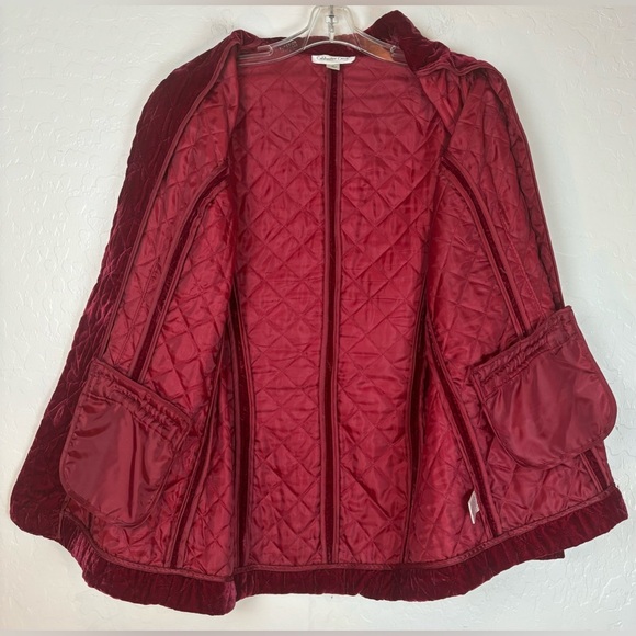 Coldwater Creek Asian Quilted Velvet Mandarin Collar Frog Closure M Red 0783 - Picture 4 of 9